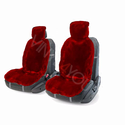 Накидка на сиденье автомобиля из овчины красная