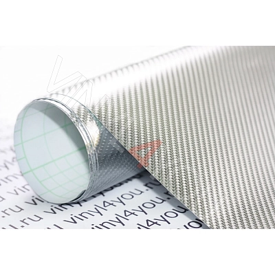 Пленка Карбон 4D хром серебро